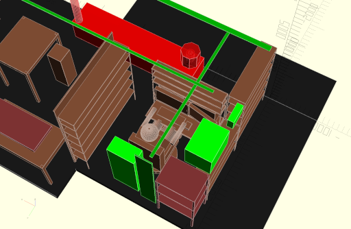 CAD model of planned desk setup